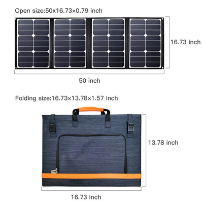 DC এবং USB আউটপুট সহ PVDF পোর্টেবল 80w ফোল্ডেবল সোলার প্যানেল চার্জার