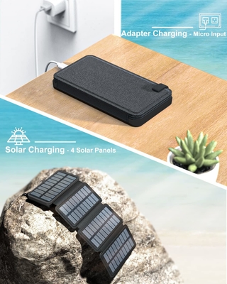 মোবাইল ফোনের জন্য OEM 25000mAh 6W সোলার চালিত পাওয়ার ব্যাঙ্ক চার্জার প্যানেল