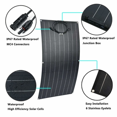 নমনীয় 12V 100w মনোক্রিস্টালাইন সোলার প্যানেল নমনীয়