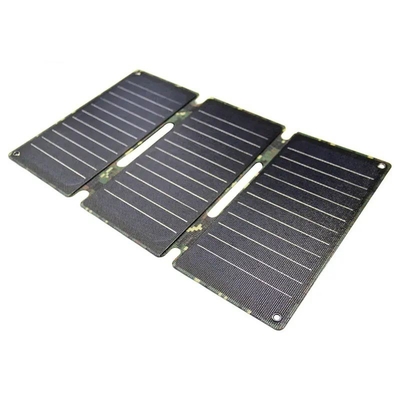 12V USB চার্জার পোর্টেবল সোলার প্যানেল 21W মনোক্রিস্টালাইন সিলিকন ফোল্ডেবল সোলার প্যানেল