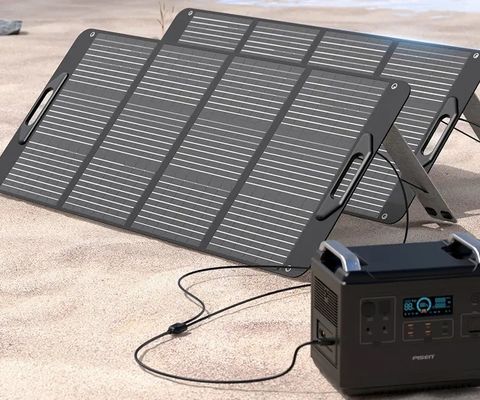 মিনি আউটডোর 100w ফোল্ডেবল সোলার প্যানেল নমনীয় চার্জিং ওয়াটারপ্রুফ সম্পূর্ণ কালো