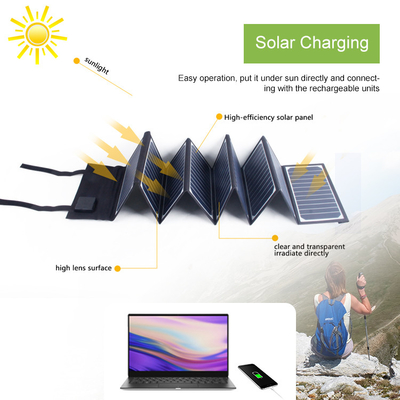 ETFE প্রযুক্তি USB-C সহ পোর্টেবল 60W ফোল্ডেবল সোলার প্যানেল